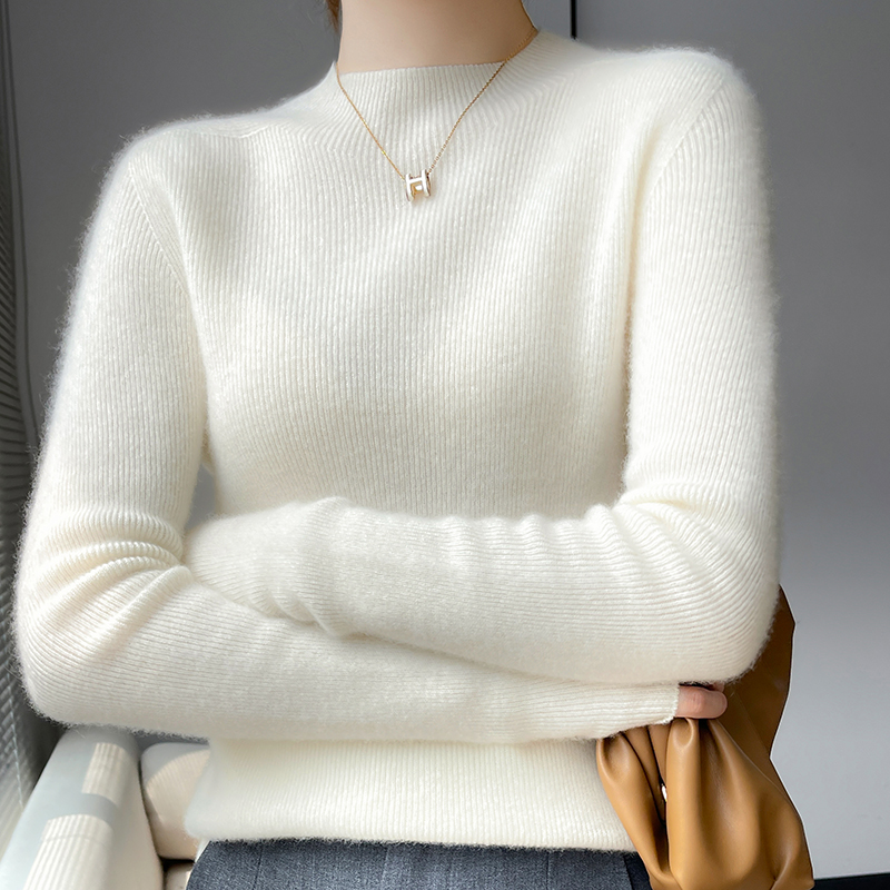 Women's Half Turtleneck Knit Sweater Slim Fit Pullover Base Layer