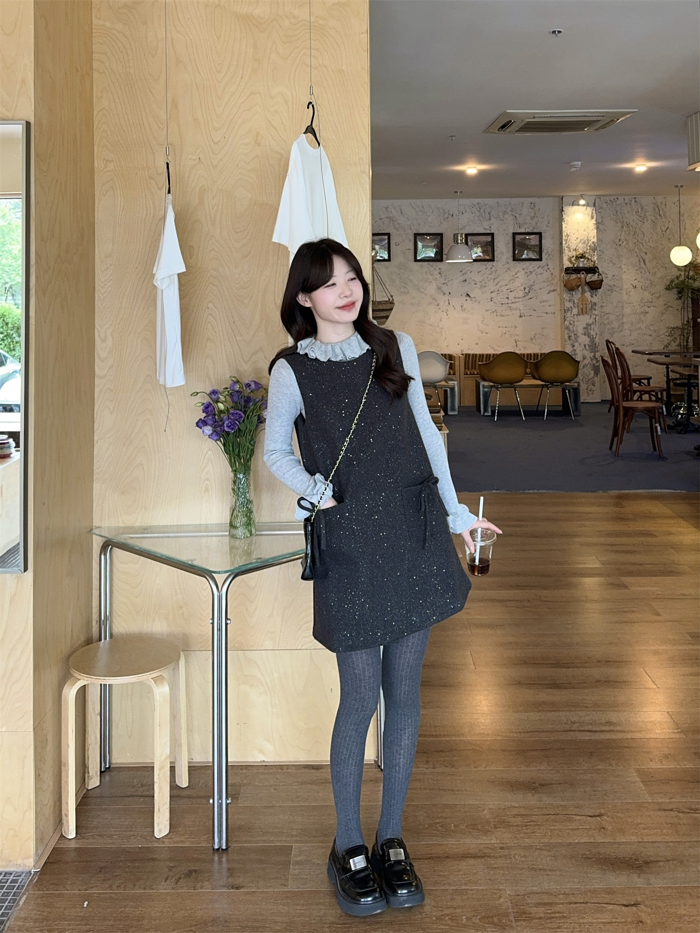 Sequin Cami Dress and High-Neck Knit Top Two-Piece Set - Image 3