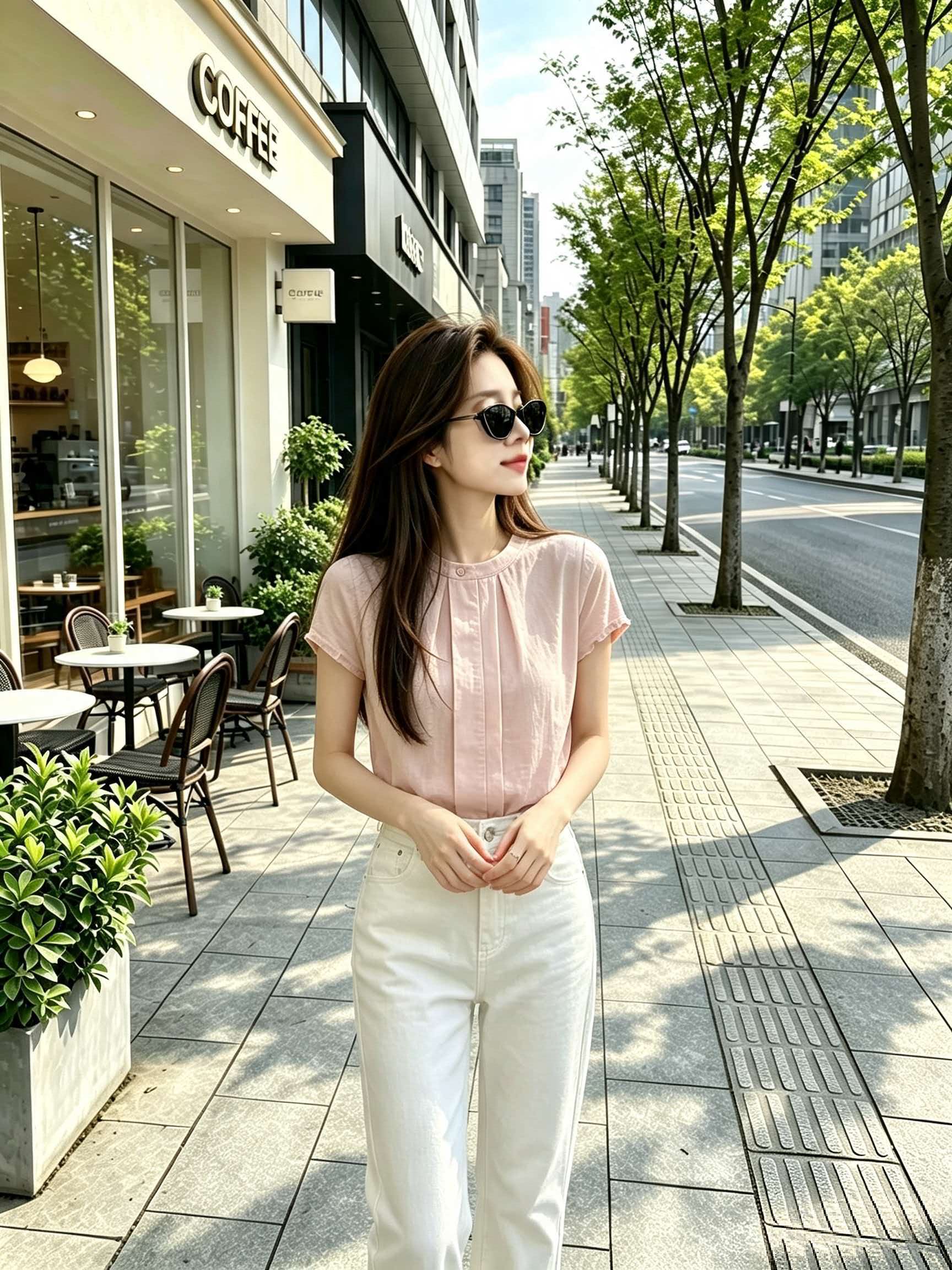 Light Pink Stand Collar Pleated Loose Short Sleeve Shirt for Women 2026 Summer Sweet Gentle Premium Top