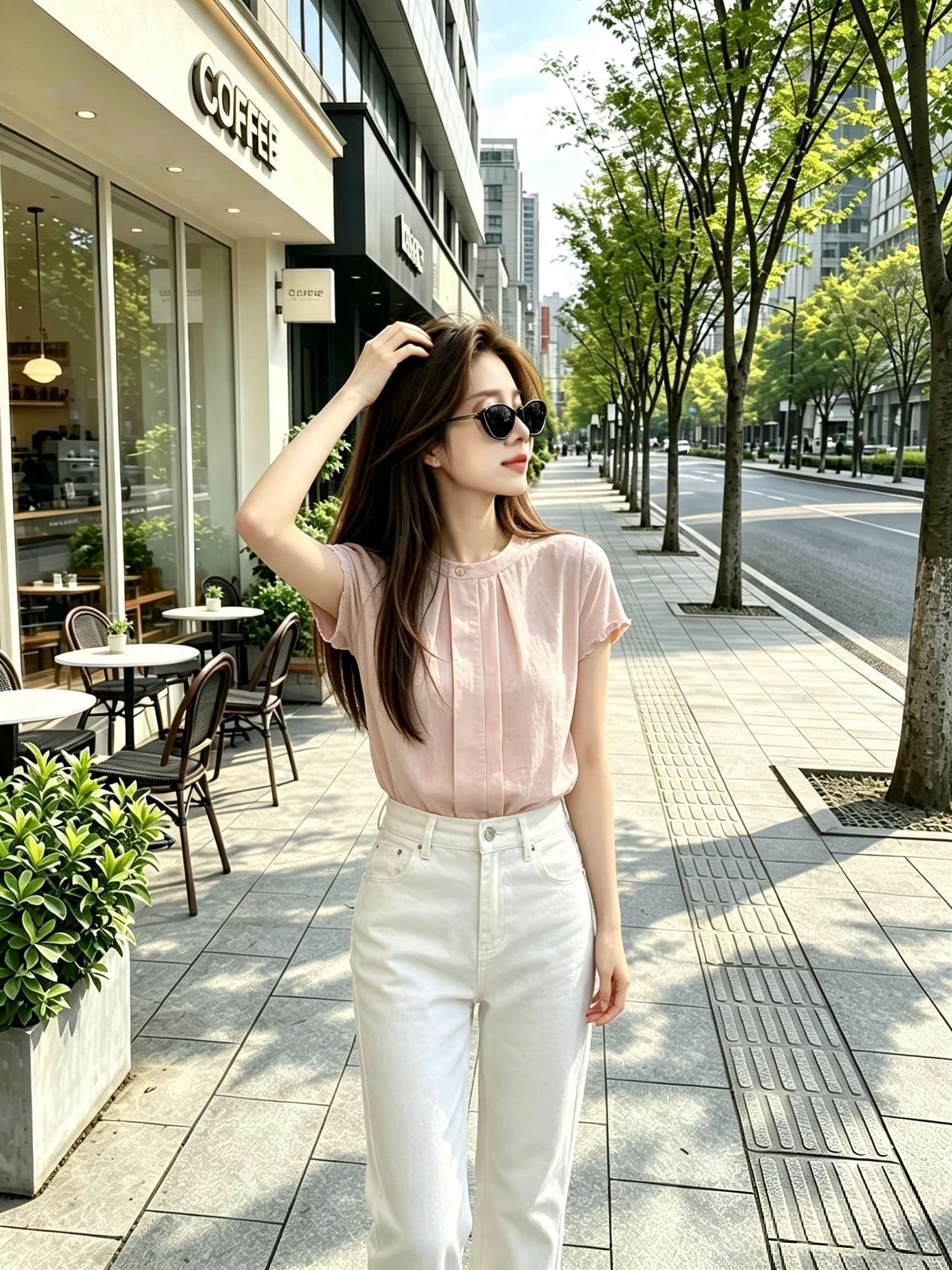 Light Pink Stand Collar Pleated Loose Short Sleeve Shirt for Women 2026 Summer Sweet Gentle Premium Top - Image 2