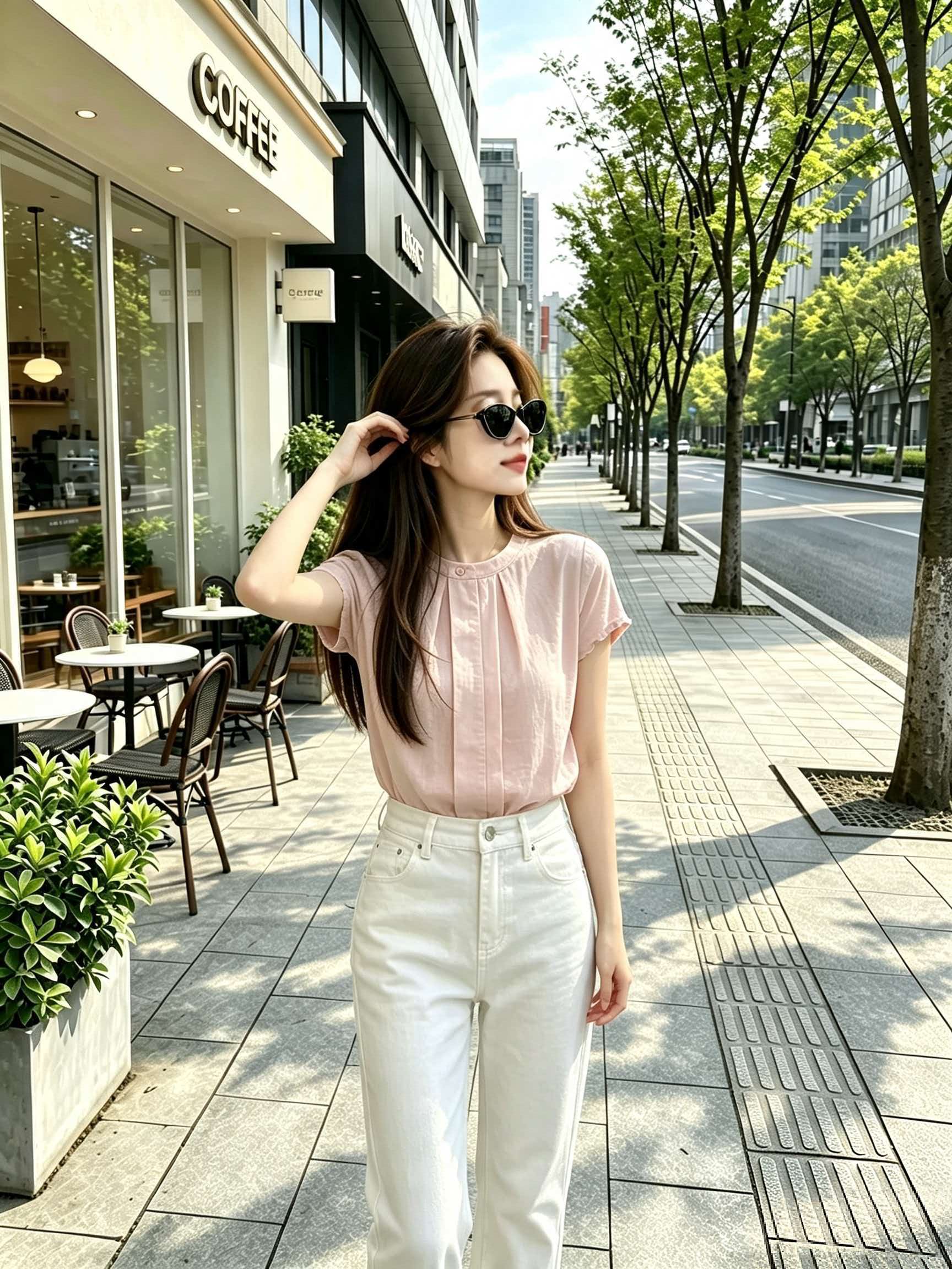 Light Pink Stand Collar Pleated Loose Short Sleeve Shirt for Women 2026 Summer Sweet Gentle Premium Top - Image 3